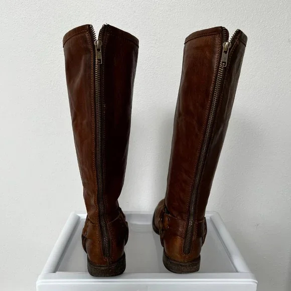Frye Leather Back Zip Boots - Women - Size 6 - Beautiful Classic Boot - Picture 3 of 4